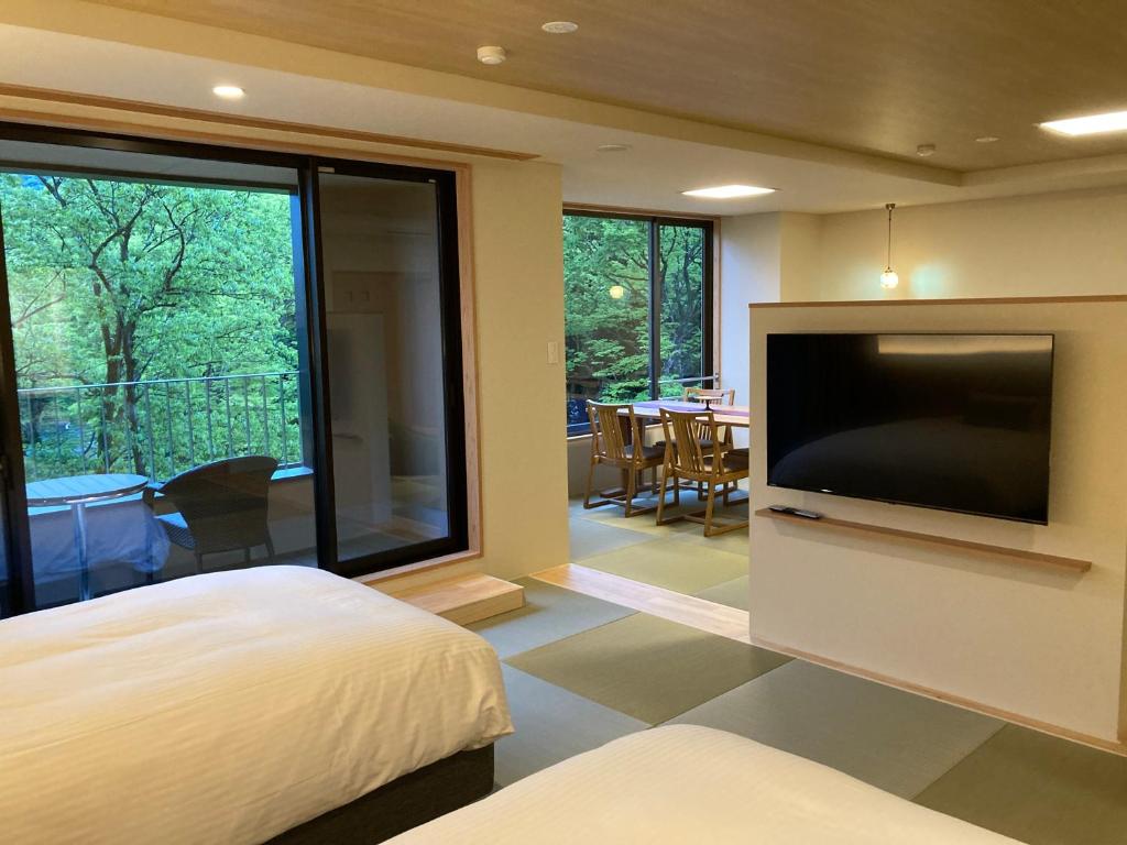 TV a/nebo společenská místnost v ubytování Hotel Park