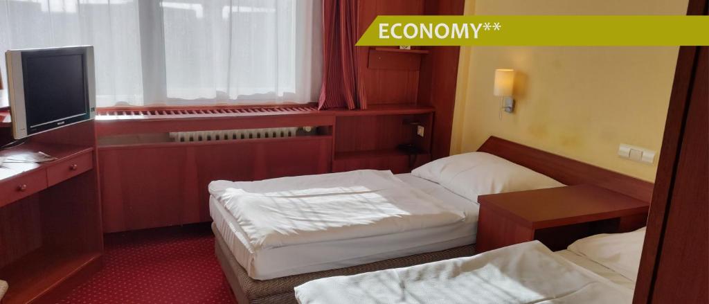 Postel nebo postele na pokoji v ubytování Hotel Ludmila