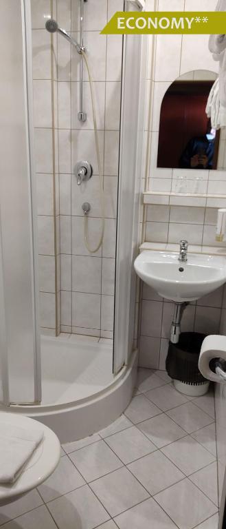 Koupelna v ubytování Hotel Ludmila