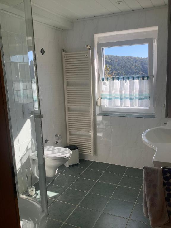 Koupelna v ubytování Ferienwohnung Zur Sperrmauer
