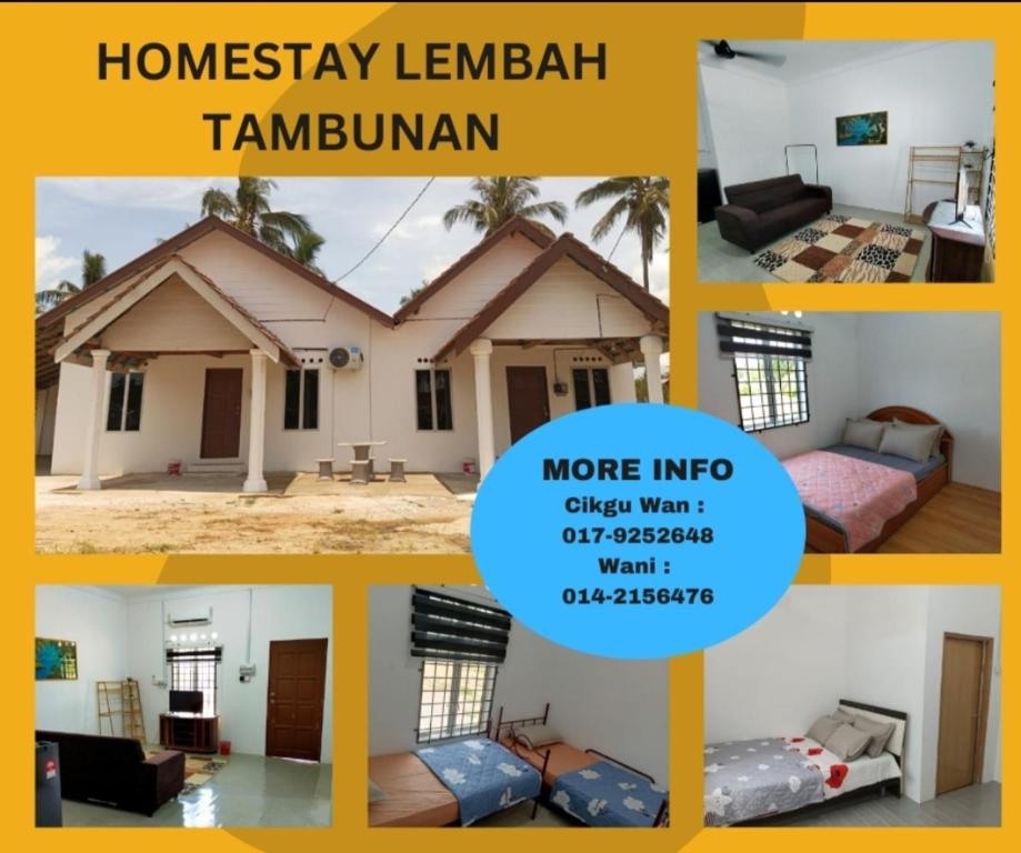 eine Collage von Bildern eines Hauses in der Unterkunft Homestay Lembah Tambunan in Kampong Nail