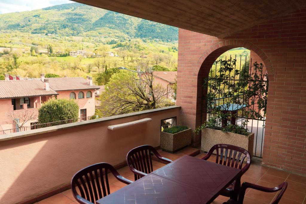 Uma vista da montanha tirada do apart-hotel 
