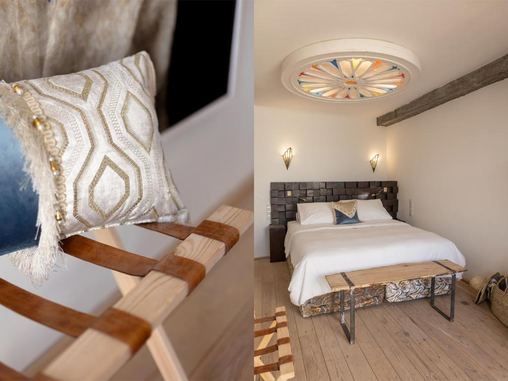 Postel nebo postele na pokoji v ubytování Riad EspritBleu - Adult Only