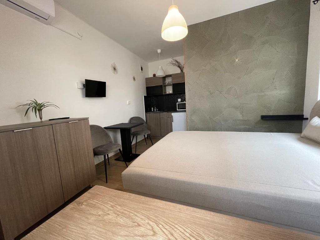 Postel nebo postele na pokoji v ubytování New Beachapartman