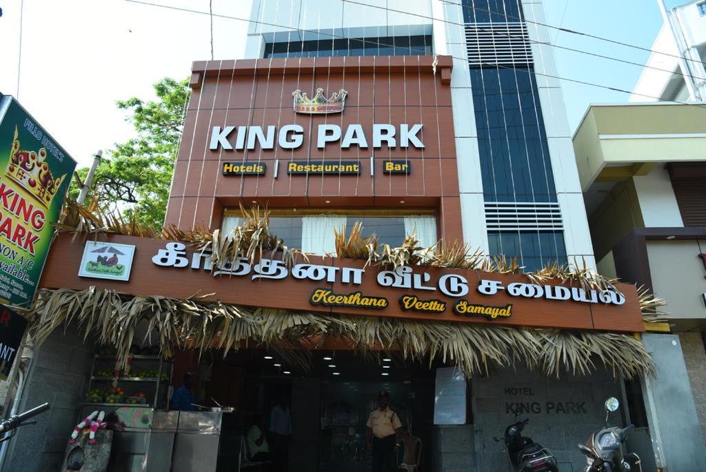a king park sign on the front of a building at HOTEL KING PARK in Pondicherry