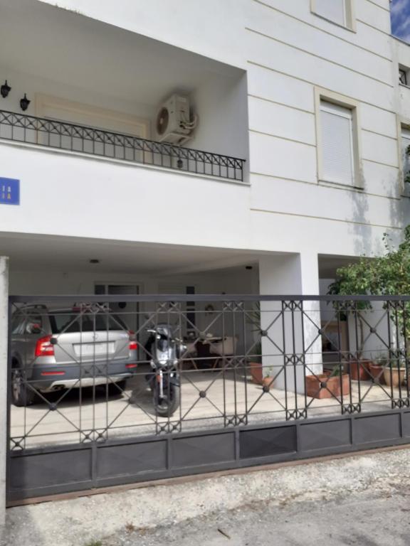 a car parked in the garage of a building at Villa Malena Volos Alykes Beach in Dhimínion