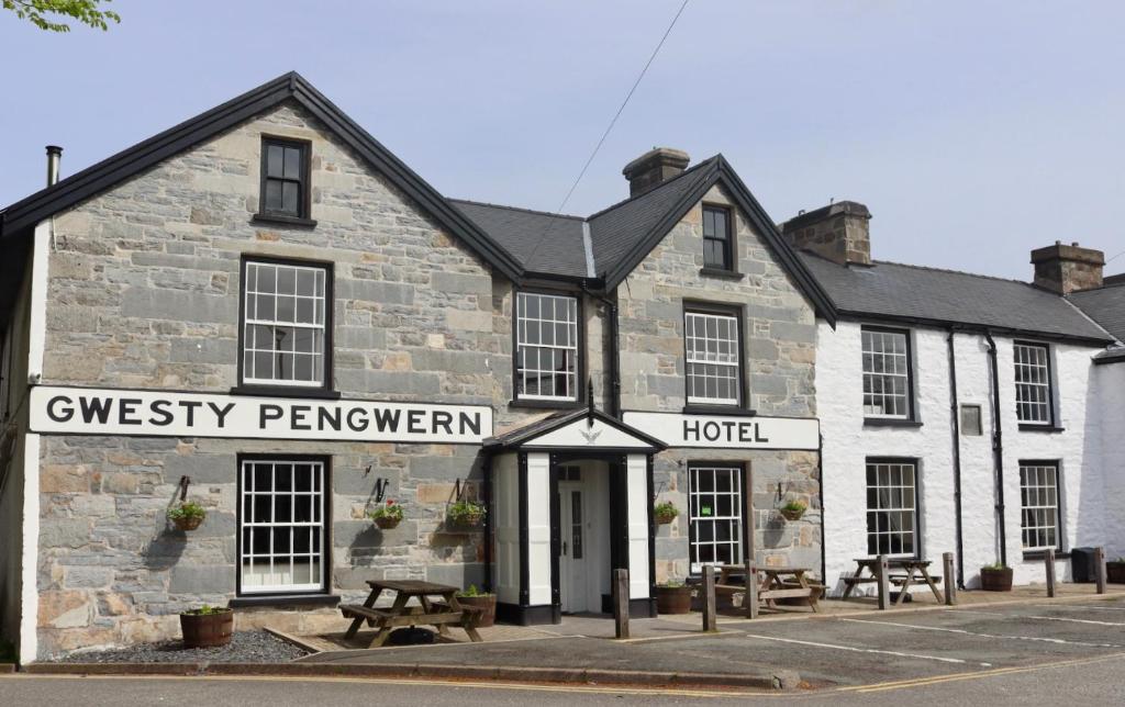 an old stone building with a hotel at Y Pengwern in Ffestiniog