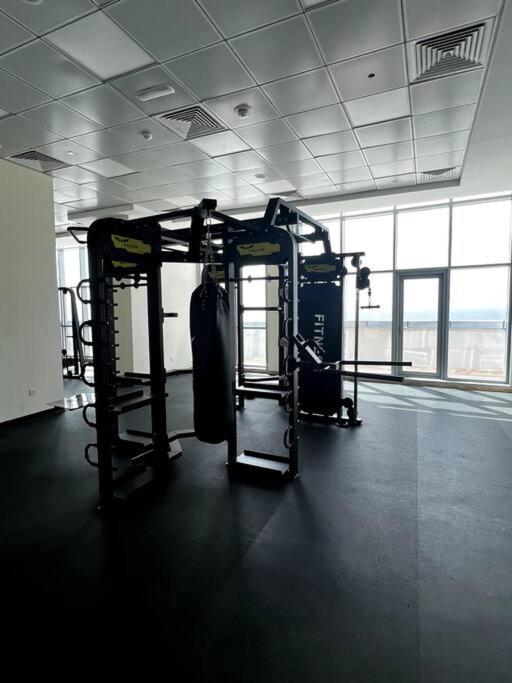 Fitness centrum a/nebo fitness zařízení v ubytování Luxury full sea view flat