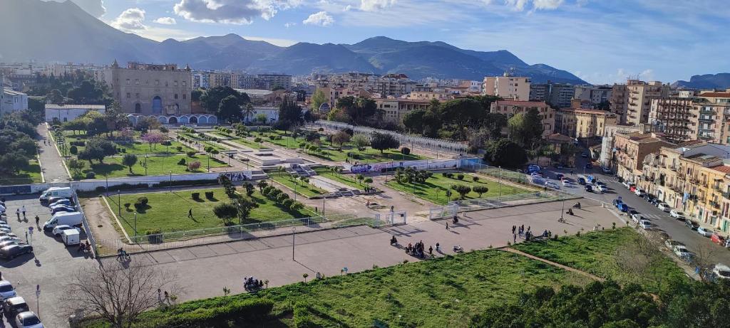 Pohľad z vtáčej perspektívy na ubytovanie La terrazza sul Castello