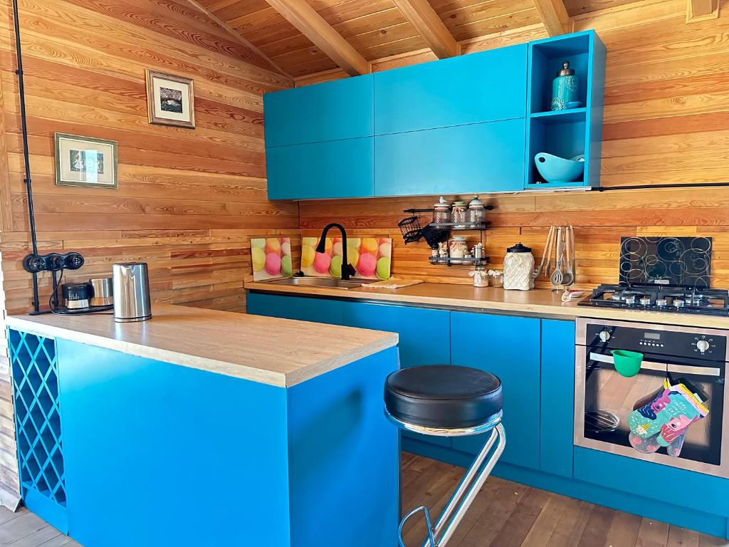 Kuchyň nebo kuchyňský kout v ubytování Eco Saguramo Chalet