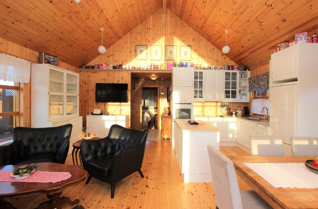 Kuchyň nebo kuchyňský kout v ubytování Eys Cabin