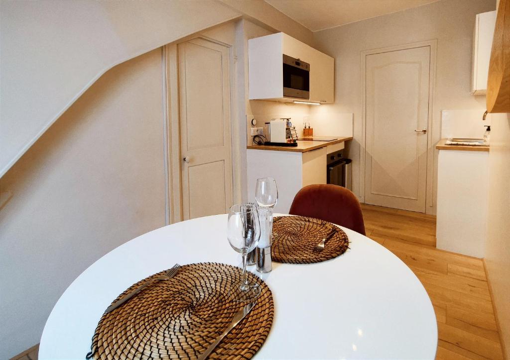 Kuchyň nebo kuchyňský kout v ubytování Les Suites - Saulieu