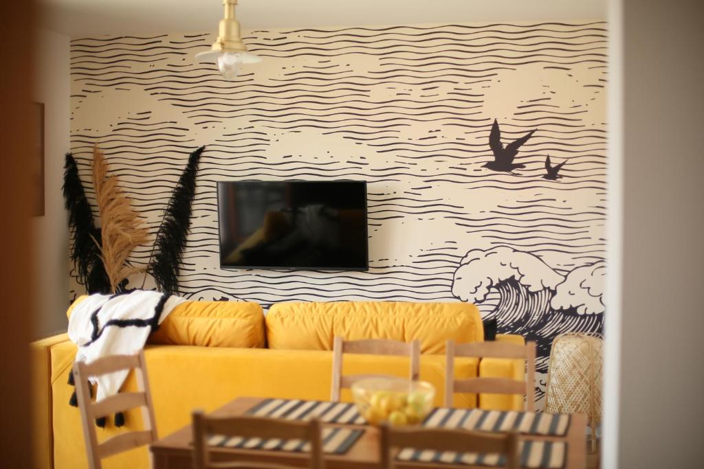 Et tv og/eller underholdning på Apartament Może Morze Łebska Ostoja