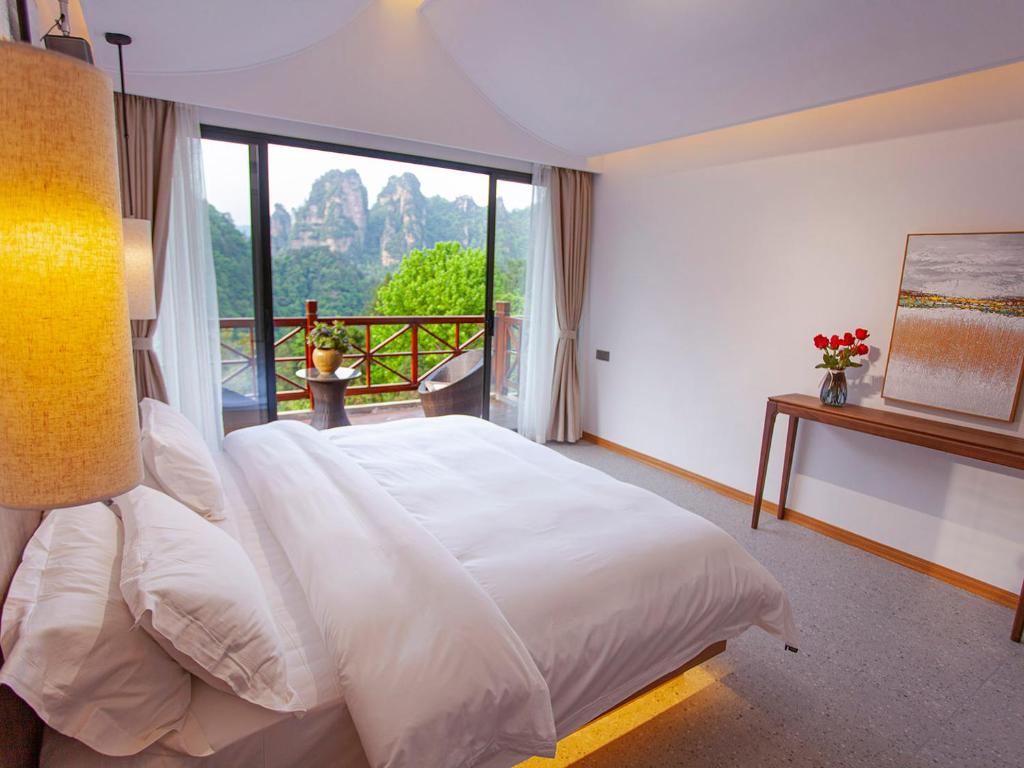 Letto o letti in una camera di Mount View Cottage