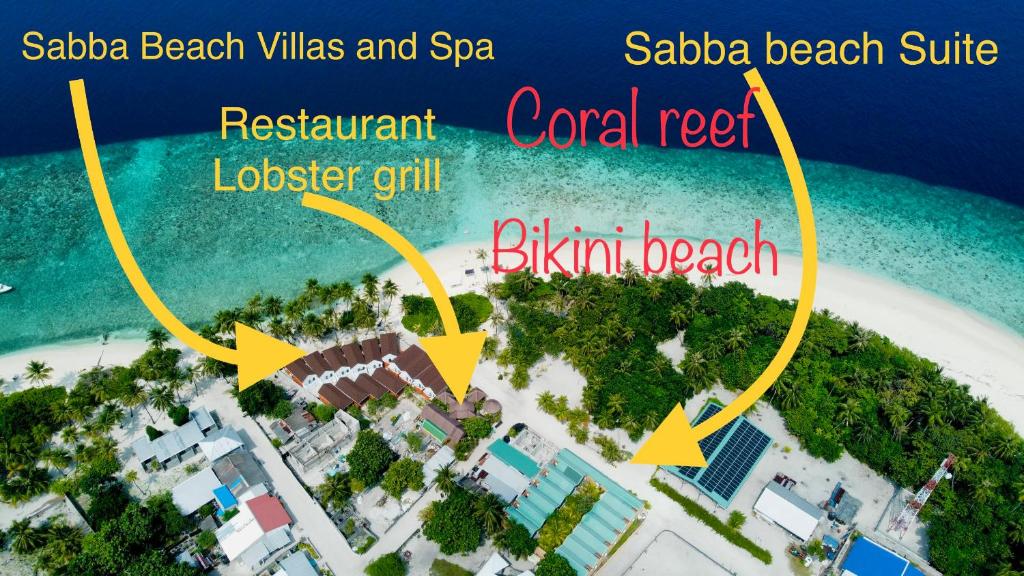 ヴェリドホーにあるSabba Beach Suite , Fodhdhoo - Maldivesのビーチ上のリゾートの空中ビュー