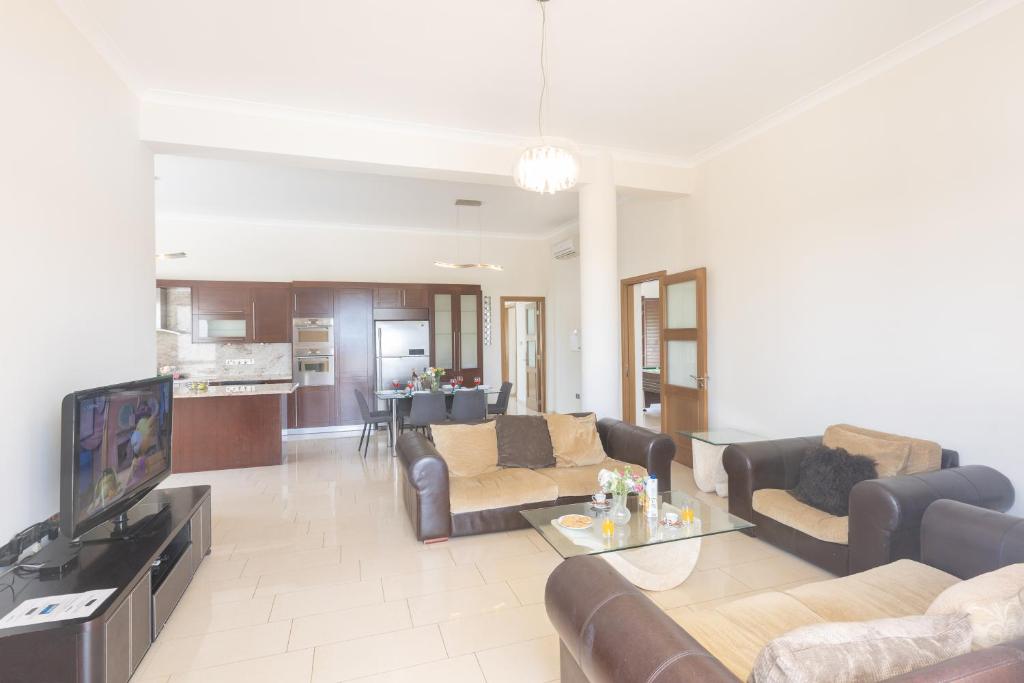 TV a/nebo společenská místnost v ubytování Sparta Luxury Villa