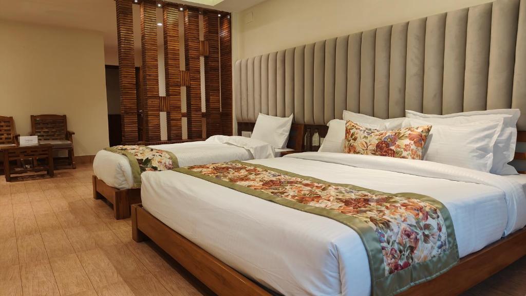 Postel nebo postele na pokoji v ubytování Mount Polaris Suites & Spa