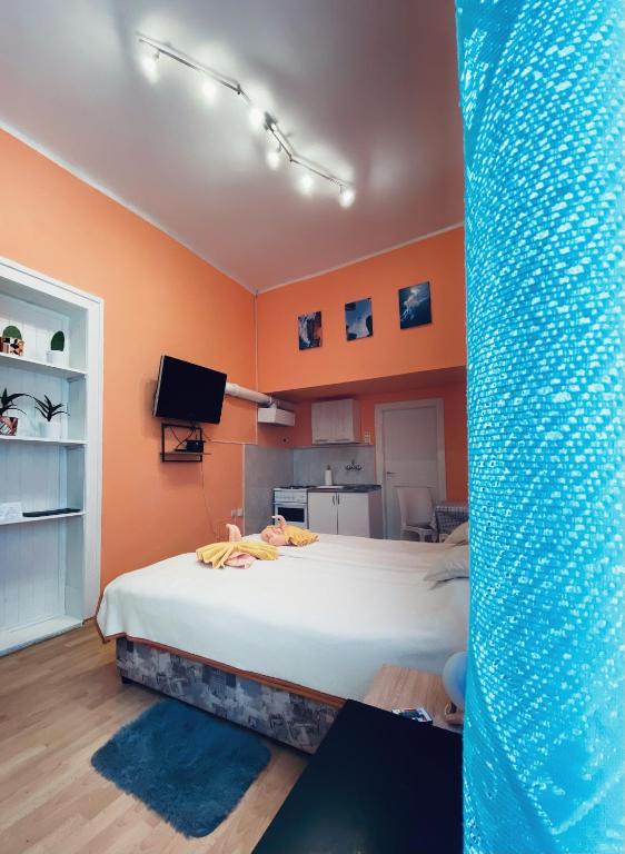 En eller flere senger på et rom på Studio Apartman Burek