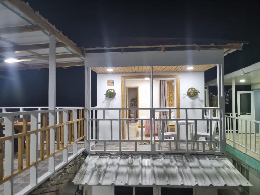 Balkón nebo terasa v ubytování POSADA ALEENY