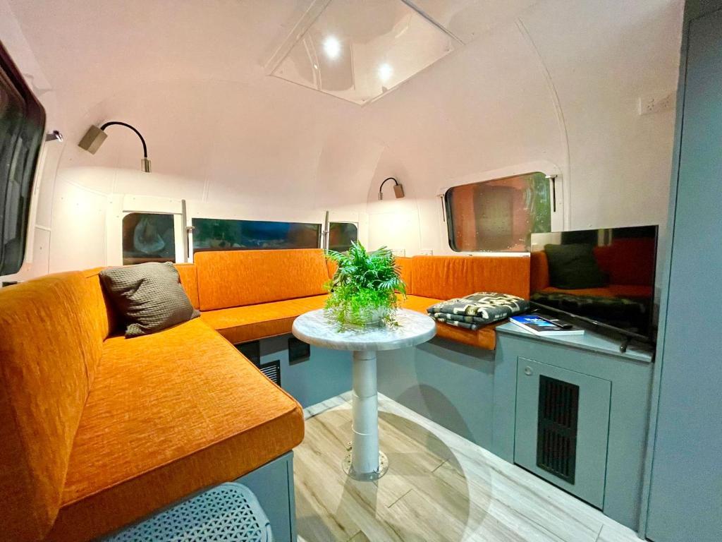 TV a/nebo společenská místnost v ubytování Frankie the Silver Bullet Airstream