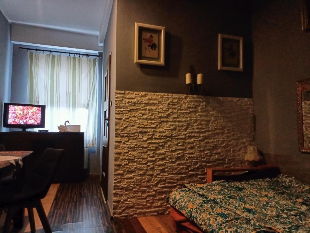 Televízia a/alebo spoločenská miestnosť v ubytovaní Hostel Apollo