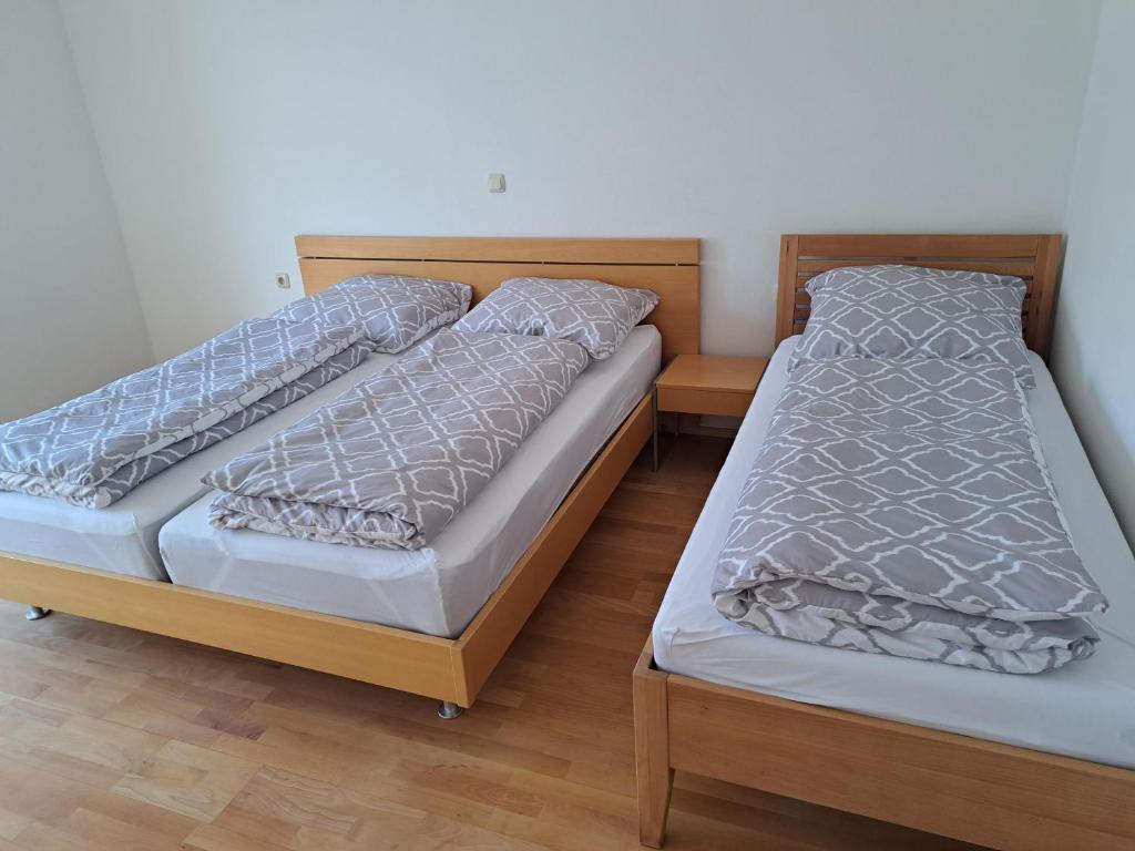 Postel nebo postele na pokoji v ubytování Bergpanorama