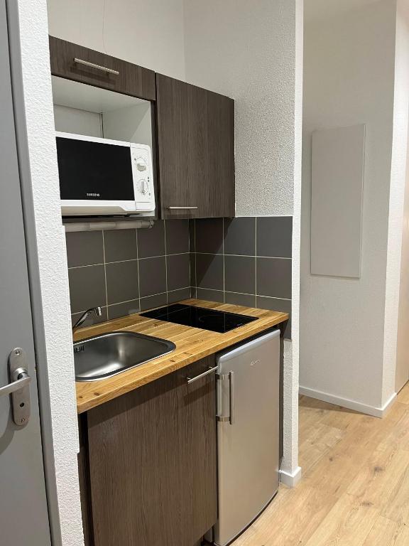 Kuchyňa alebo kuchynka v ubytovaní Studio Lyon 6e proche metro et parc
