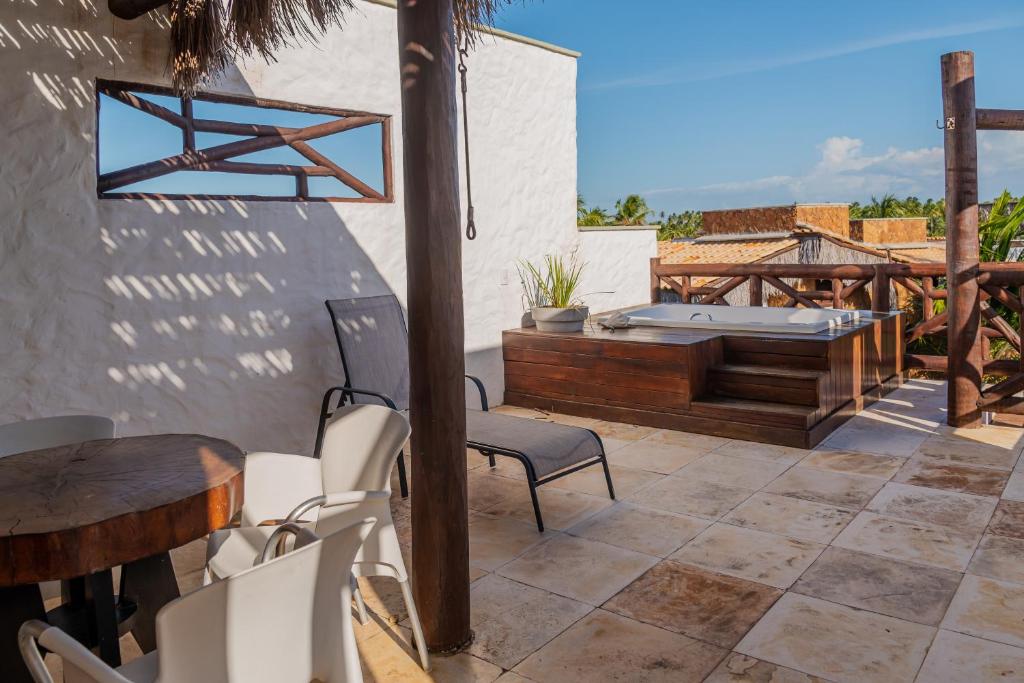 Balkón nebo terasa v ubytování Moriá Eco Lodge