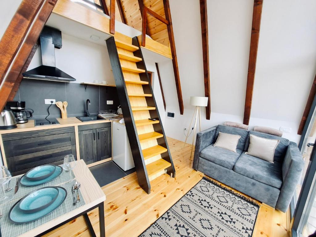 Posezení v ubytování Fern Farm Tiny Home