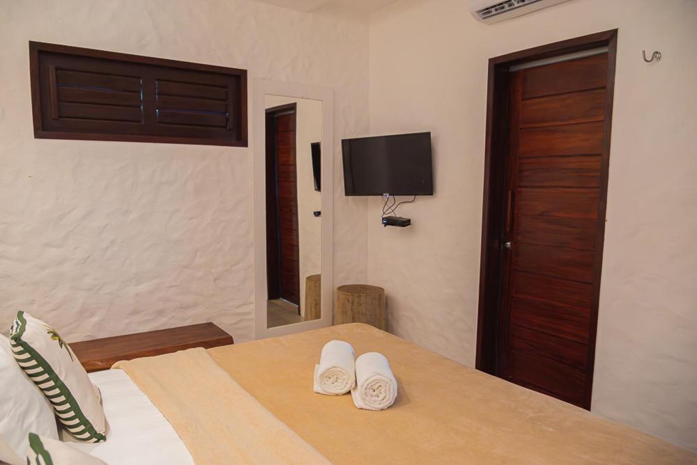 TV a/nebo společenská místnost v ubytování Moriá Eco Lodge