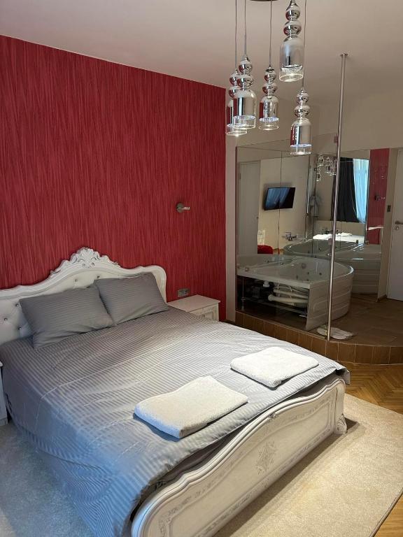 Postel nebo postele na pokoji v ubytování Lux apartments Top center
