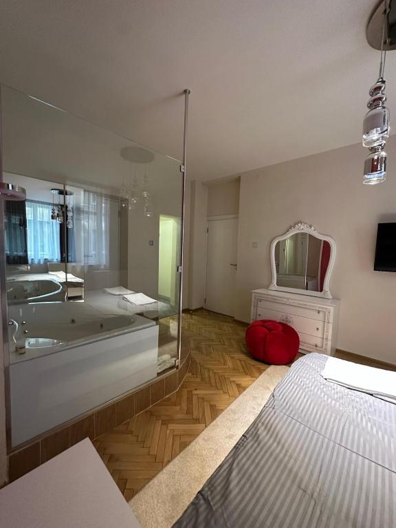 Postel nebo postele na pokoji v ubytování Lux apartments Top center