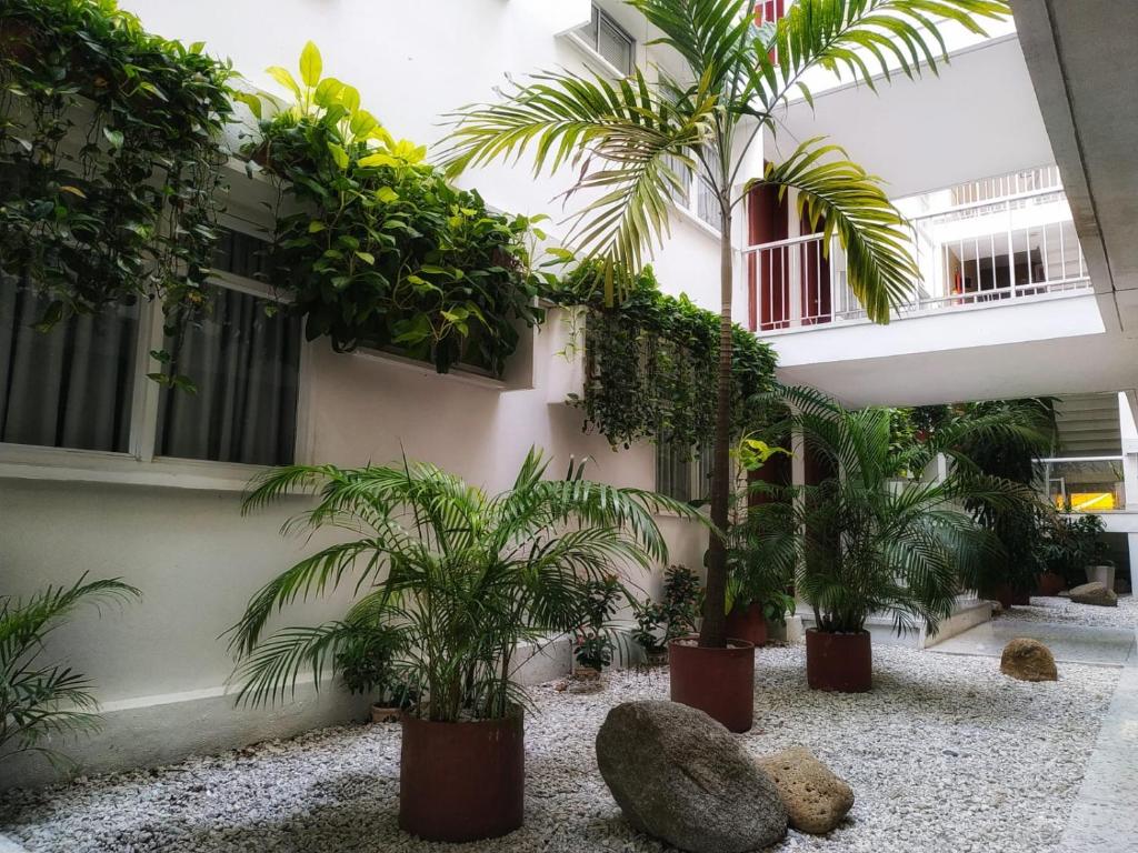 Um jardim no exterior de Vallclaire Suites