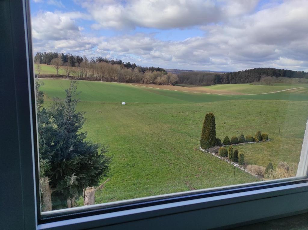 widok z okna zielonego pola w obiekcie Appartement Illertal, nähe A7 , Legoland, 2 Schlafzimmer w mieście Vöhringen