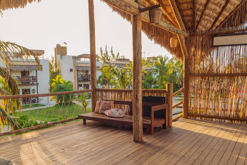 Balkón nebo terasa v ubytování Moriá Eco Lodge