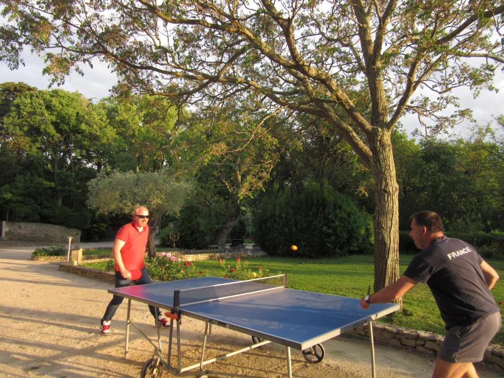 Stolní tenis v ubytování Logis Hôtel Château De Palaja nebo okolí