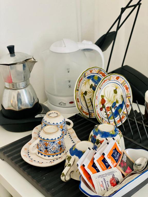 Coffee and tea making facilities at Casa Luba