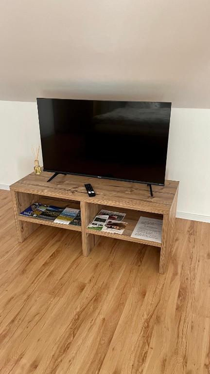 TV a/nebo společenská místnost v ubytování Apartmány Stanos Bikes