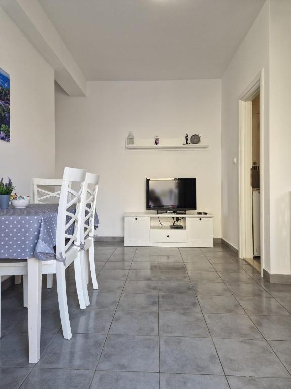 Televízia a/alebo spoločenská miestnosť v ubytovaní Apartments Loris