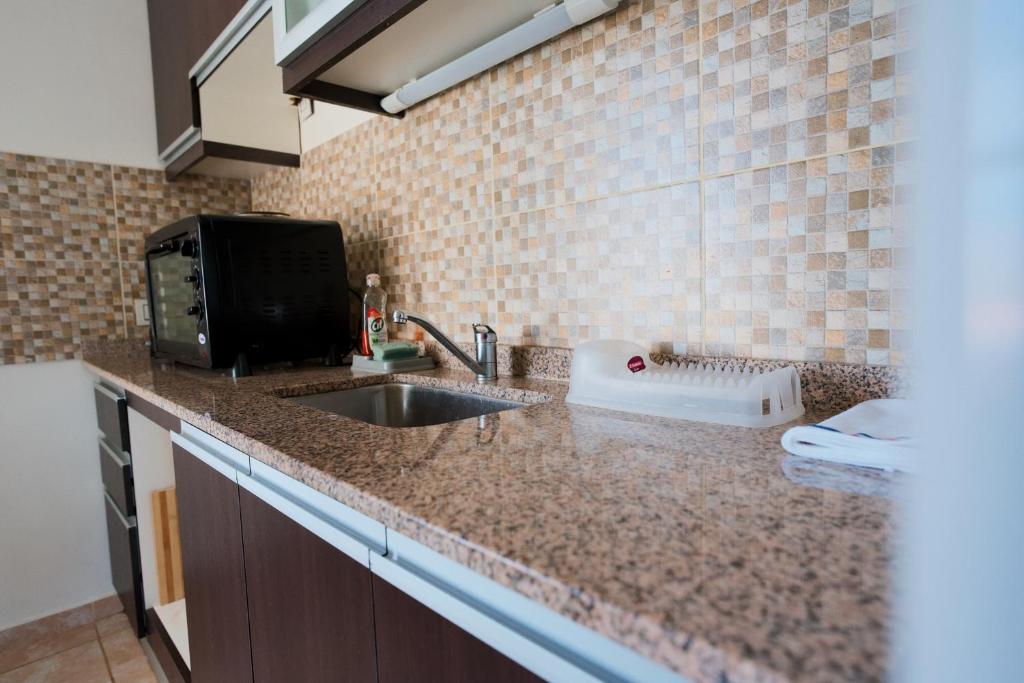 Kuchyň nebo kuchyňský kout v ubytování Regia Apartamentos Posadas