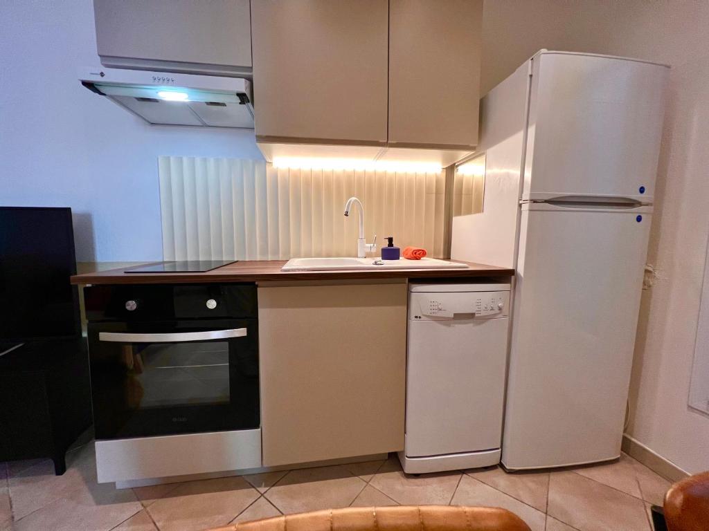 Kuchyňa alebo kuchynka v ubytovaní Roma Reva: design et home cinema