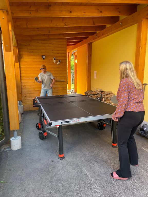 Stolní tenis v ubytování Dreiländerblick, nabij piste met sauna en tafeltennis nebo okolí