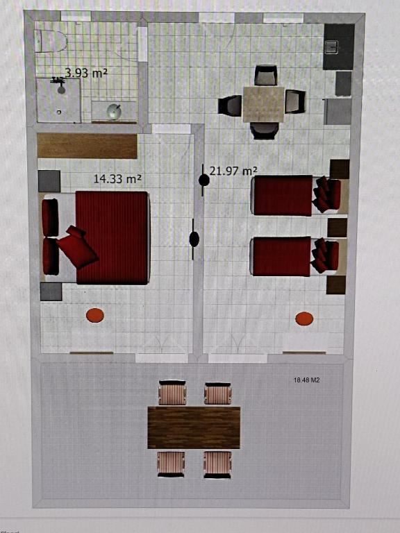 a drawing of a floor plan of a building at Studios Eliza in Livadi