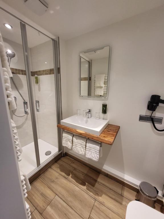 Koupelna v ubytování Hotel Waldrausch
