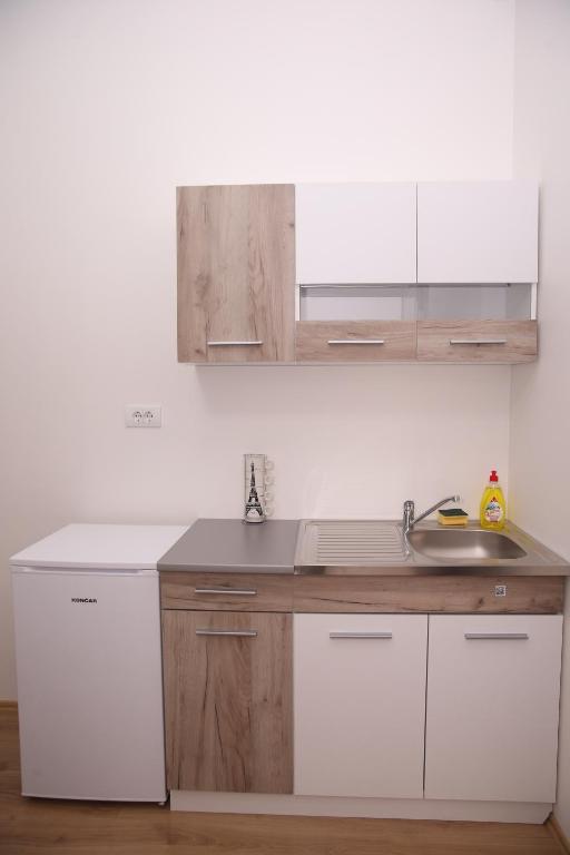 Kuchyň nebo kuchyňský kout v ubytování Vurk INN Paracin