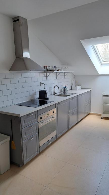 Kuchyň nebo kuchyňský kout v ubytování Apartman FARMA HRADEC