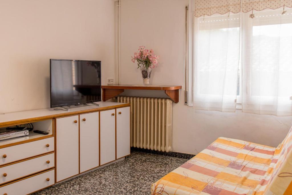 Televízia a/alebo spoločenská miestnosť v ubytovaní Blanch 2