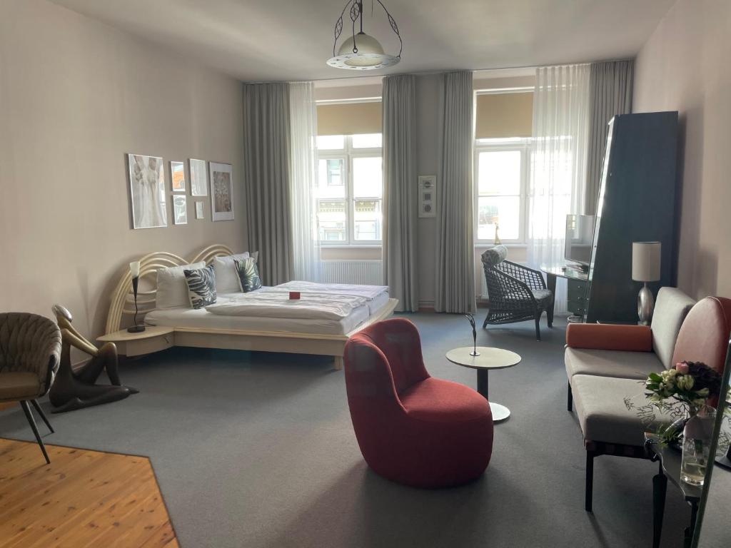 Postel nebo postele na pokoji v ubytování Haus Wullfcrona