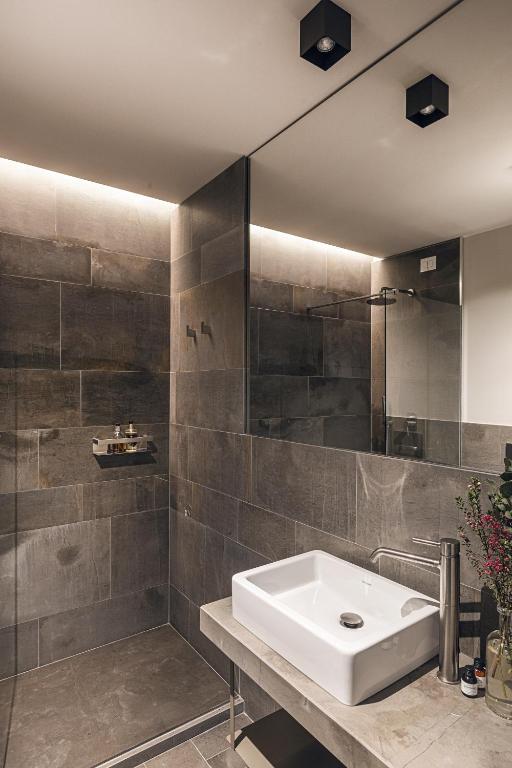Koupelna v ubytování Hotel Promessi Sposi