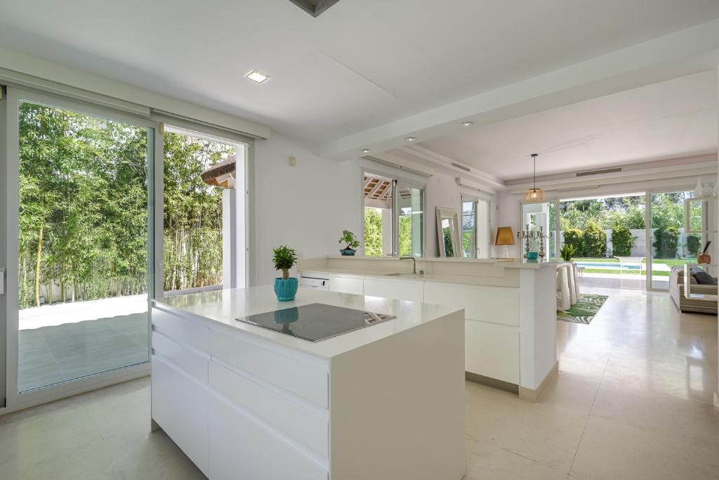 A seating area at Holiday villa for rent in Marbella